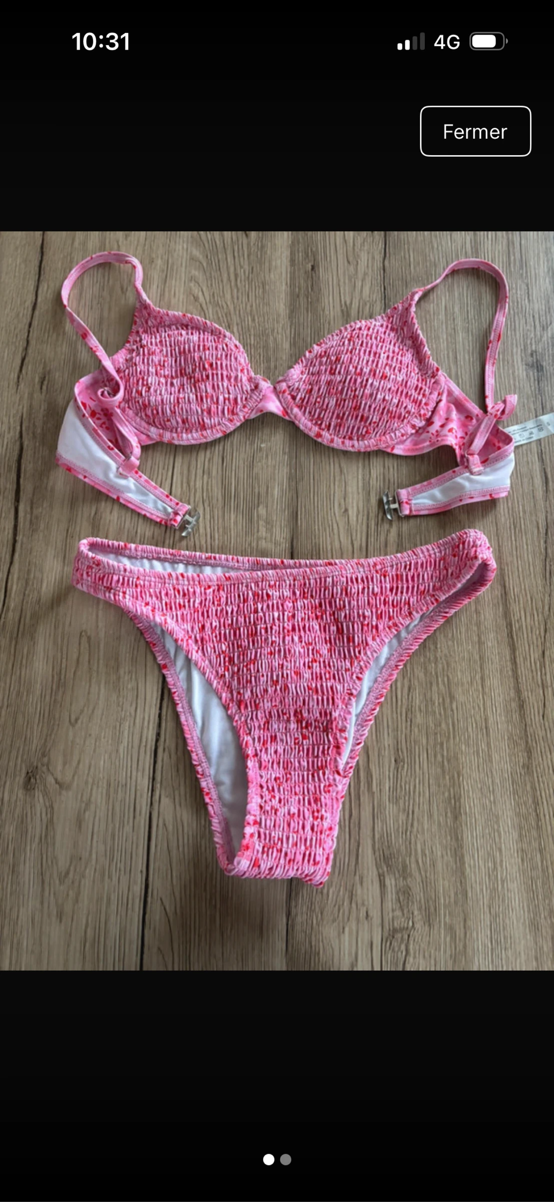 Maillot de bain rose effet drapé